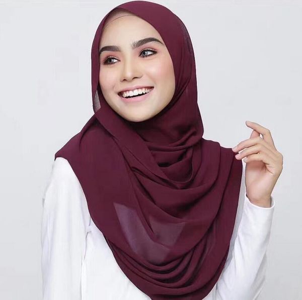 

scarves muslim scarf hijab plain bubble chiffon printe solid color shawls good styles latest 2021 for summer and winter, Blue;gray
