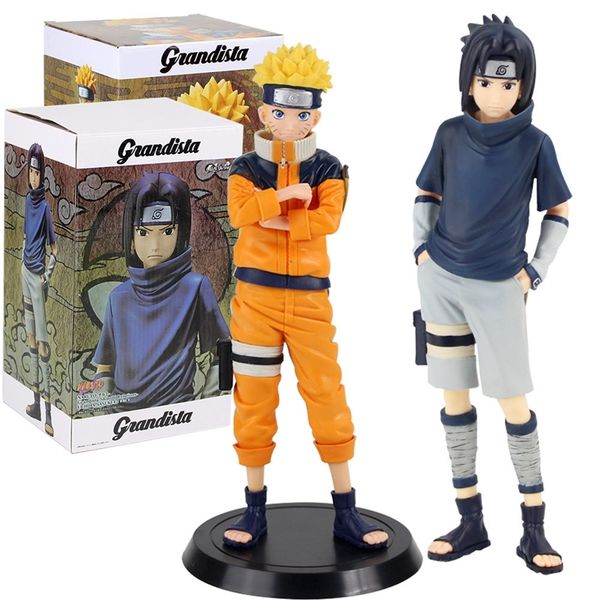 

25cm naruto grandista shinobi relations uzumaki naruto uchiha sasuke figurine pvc figure collection model kids toys for gift y200421