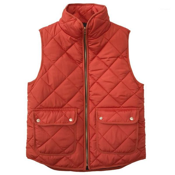 

plus size waistcoat women winter quilted jacket waistcoat vest stand collar sleeveless zip up pockets gilet overcoat outwear1, Black;white