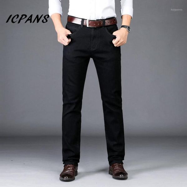 

denim men jeans homme stretch casual classic basic straight black jeans for mens pants regular 2020 size 40 421, Blue
