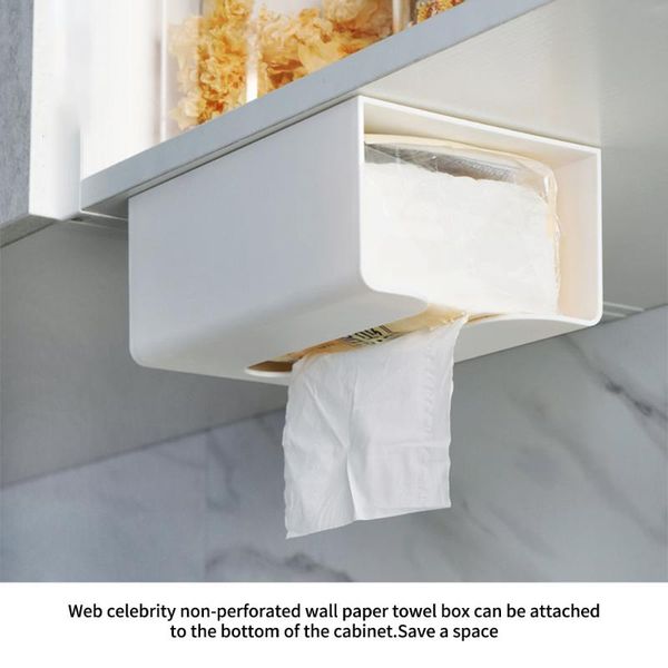 

multifunction paper tray desk facial tissue holder napkin box bathroom wall-mounted tissue box kitchen self-adhesive paper tray