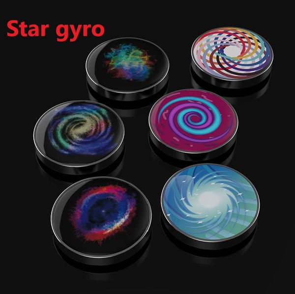 Galassia luminosa colorata Sky Sky Fidget Toys Decompressione Gyro inossidabile giocattolo in acciaio inossidabile Croce cosmico Luminio Desktop Rotazione