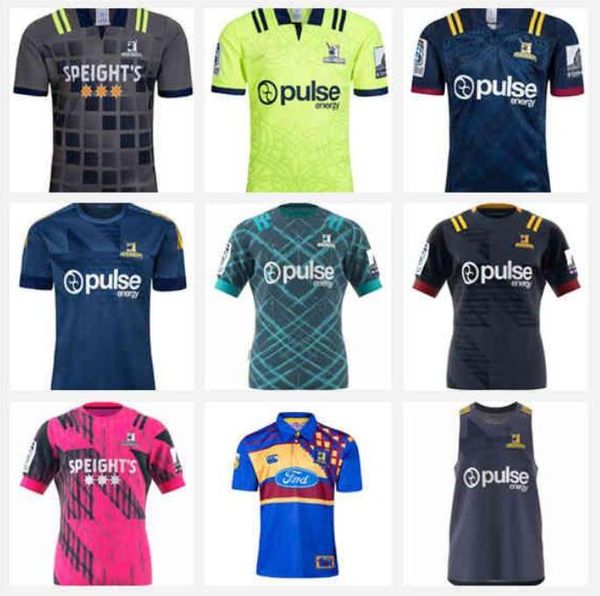 

2020 highlanders super rugby jersey training shirts 19 20 21 rugby shirt zealand highlanders performance singlet jerseys, Black;yellow