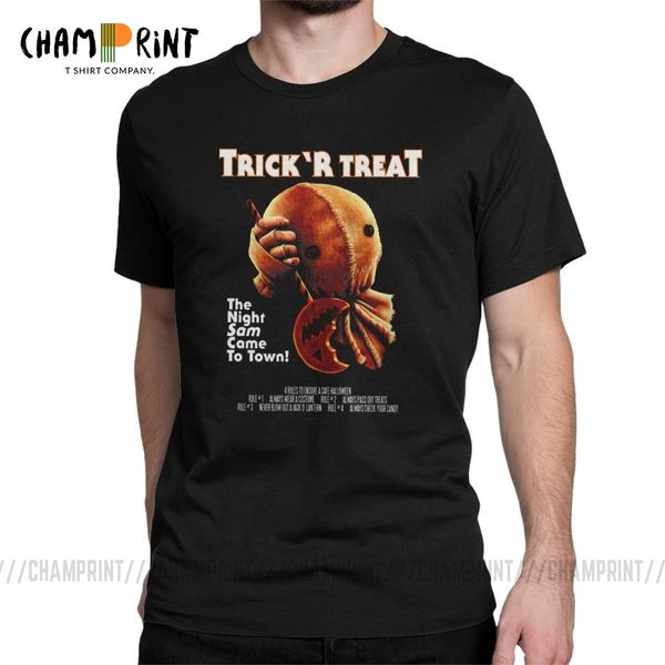 

men's trick 'r treat halloween mashup funny tees short sleeve horror crew neck clothing sport hooded sweatshirt hoodie men t shirt