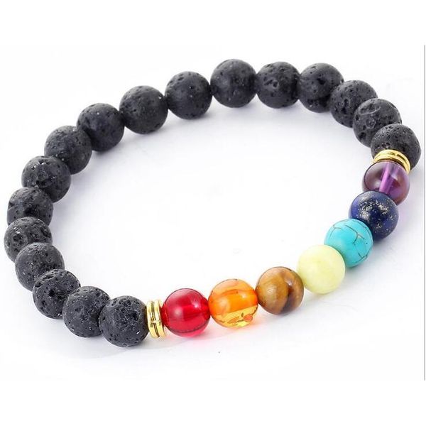 

natural stone agate molten rock 8mm volcano stone colorful beads bracelets energy bracelet w sqcmnk dh_seller2010, Black