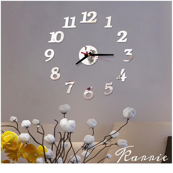 

one set diy creative цифровые акриловые настенные часы непомерные зеркальные наклейки современное искусство наклейка домашний декор современ