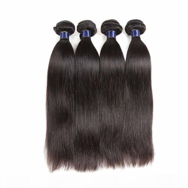 

8а бразильский перуанский малазийский индийский девы волос straight natural black 3 или 4 пачки remy человеческих волос прямой дешевые shang
