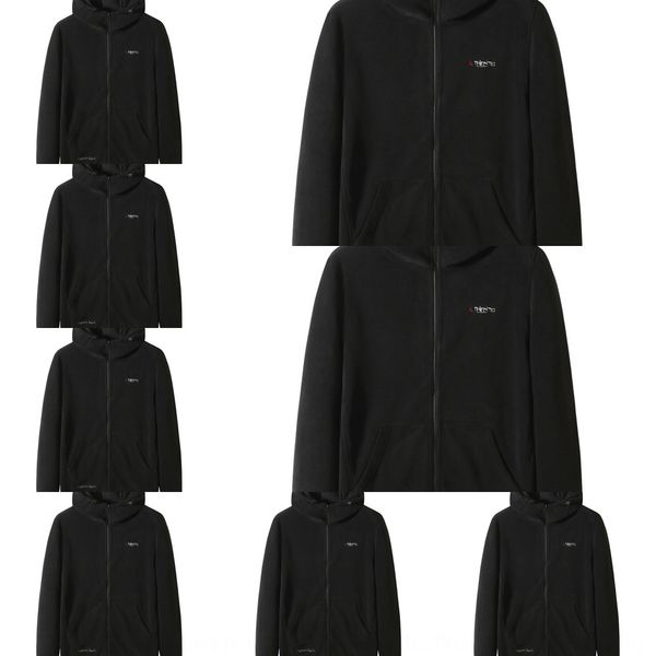 

winter plush hooded jacket for middle aged and elderly men fattening up sports dress polar fleece sweater dad's dress yopao, Black