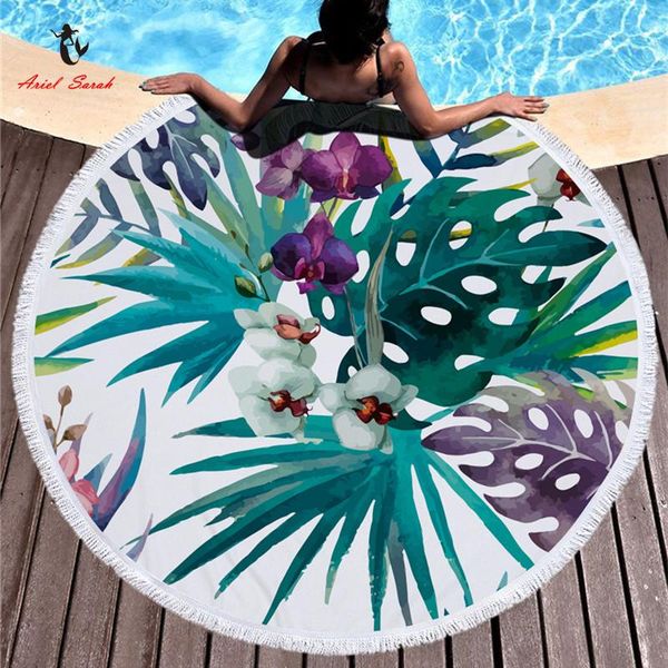 

sarongs sarah round beach towel with tassels microfiber picnic blanket mat tapestry 2021, Blue;gray