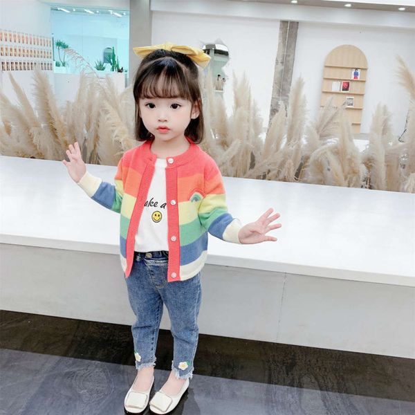 

wear huzhou and zhili spring autumn children's 2020 new korean girls' sweater cardigan women's knitwear lgmp, Blue