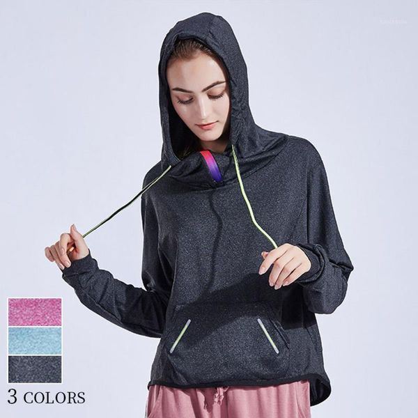 

yoga outfits 3 color hoodie gym loose casual zipper sweater blouse women's running jacket fitness suit long sleeve hooded sports jacket, White;red