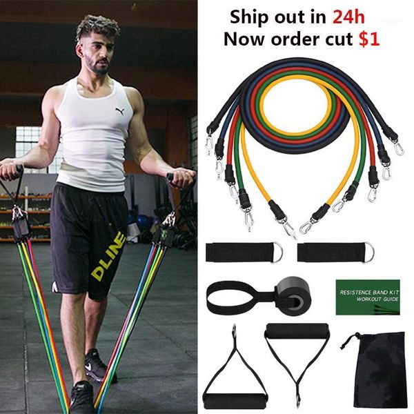 

resistance bands vip link extra cut $1 elastic set 11pcs yoga fitness rubber tubes band gym training workout exercise pull ropes1