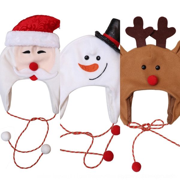 

1ynwy дерева лосей совершеннолетнего детских детской фланель рождество рождество шляпа долго ткань веревки мультфильм снеговик украшение шля