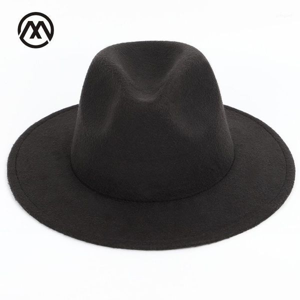 

wide brim hats men's solid color fashion big along the classic hat large size 60cm men and women universal adjustable fedora man jazz1, Blue;gray