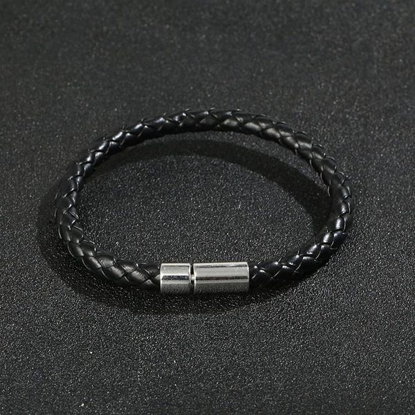 

junwei pu leather bracelet simple style woven magnetic buckle men's bracelet jewelry mens jewellery junwei pu bbyxic alice_bag