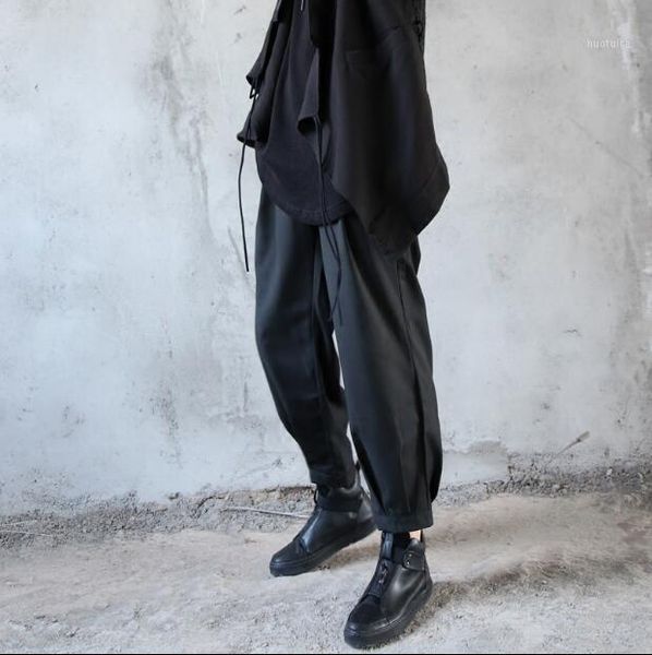 

2018 new men's clothing gd hair stylist fashion street original personality wide leg pants plus size costumes 27-461, Black