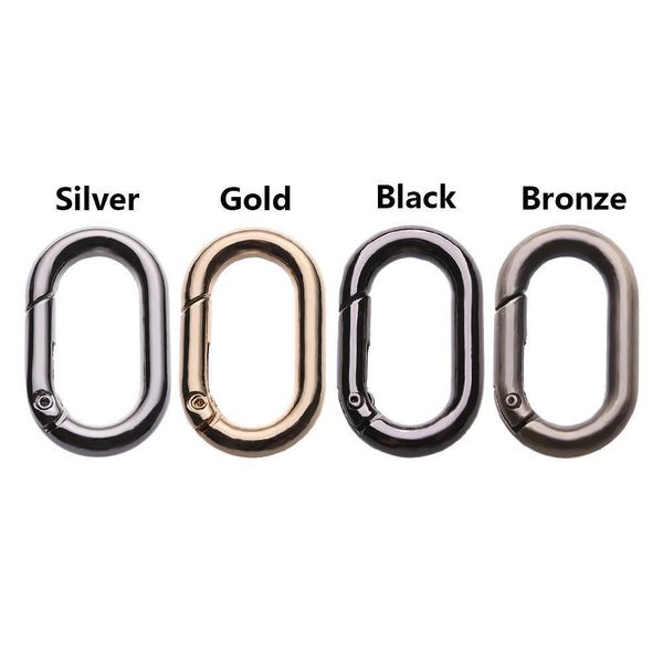 

2 pcs zinc alloy plated spring oval ring bag belt buckles outdoor carabiners handbags clips oval push trigger snap bottle hooks q bbybio