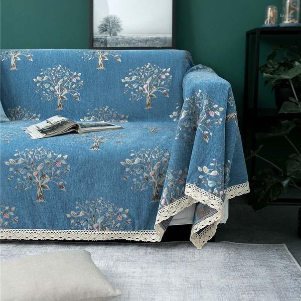 

thicken chenille non-slip sofa protective cover throw blanket bedspread casual tapestry for bed office travel universal blankets1
