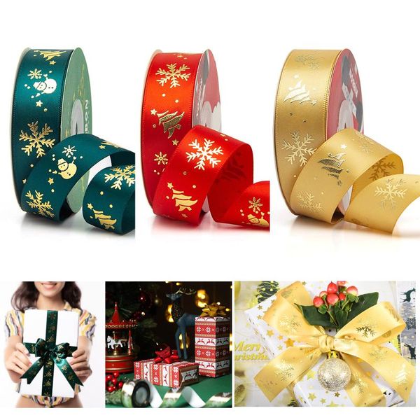 

gift wrap year wrapping satin ribbon 25 yards christmas wired 22m green xmas tree decoration packing tool
