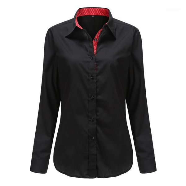 

5xl patchwork long sleeve shirts women blouse autumn lapel office ladies button casual shirt plus size blouses blue blusas1, White