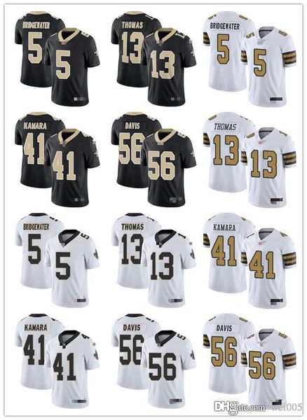 

men women youth new orleans saints 5 teddy bridgewater 41 alvin kamara 13 michael thomas 56 demario davis football jerseys, Black;red