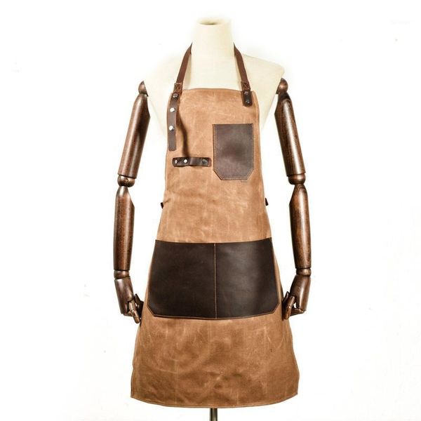 

work apron coffee shop retro apron high-end restaurant artisan overalls x6hd1