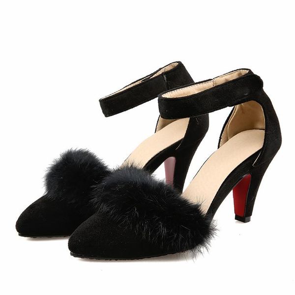 

sandals 2021 big size 33-43 fashion party shoes woman high heels summer pumps ankle strap women s-17, Black