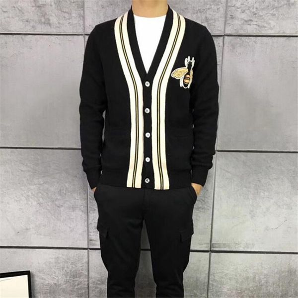 

slim knitted sweaters men's and women's autumn and winter fashion brand embroidered long-sleeved british style1, White;black