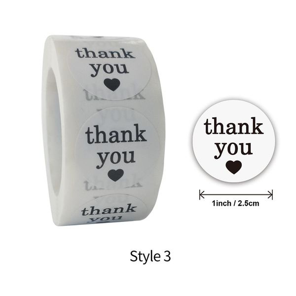 

500pcs симпатичные 1-дюймовый круглый спасибо белый наклейки мешок подарка box этикетки скрапбукинг diy украшения канцелярские товары наклей