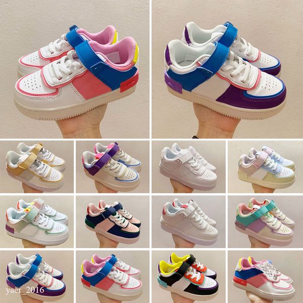 

tag dunk classic kids sneakers men women chunky dunky shadow yellow bear trainers travis scotts university red pine green kids shoes, Black