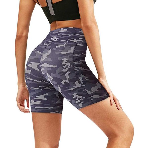 

yoga outfits summer women high waist shorts with side pockets seamless push up hip fitness running gym workout biker leggings#p4, White;red