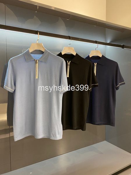 

men's t-shirts men's lapel short sleeve t-shirt quality business polo wool blend, White;black