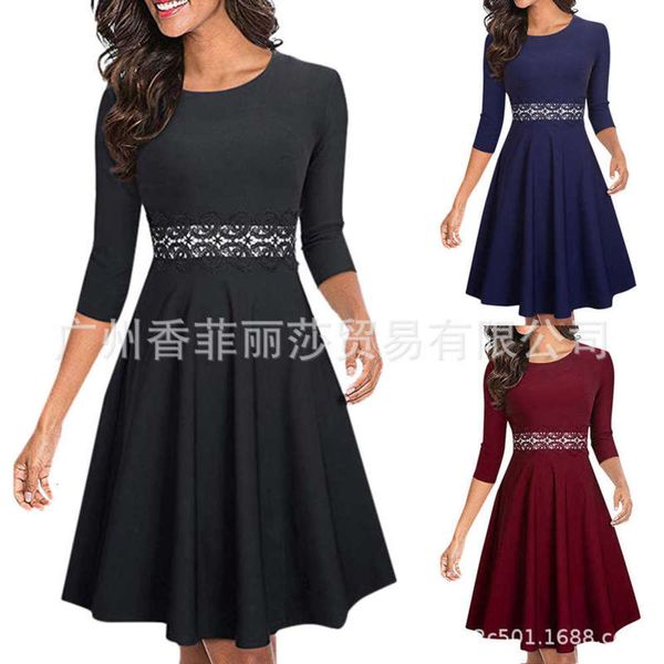 

dress women's new summer lace, Black;gray