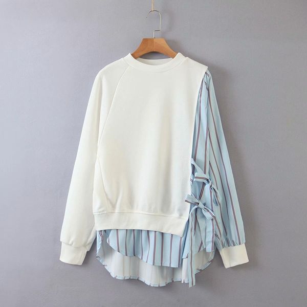 

36jy-200784 корейский женская одежда 2020 весной и осенью новый случайный вокруг шеи дизайн шить sweatersweater 36jy-200784 корейских женщин, Black