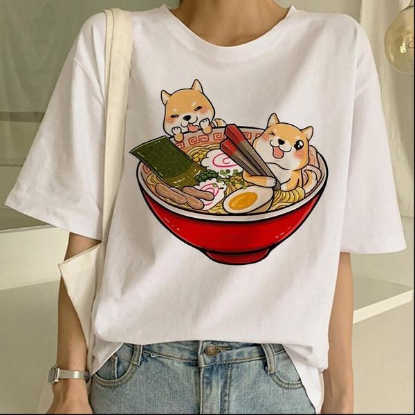 

summer women t shirt harajuku tumblr cartoon dogs print female o neck t shirt loose short sleeve femme shirts, White