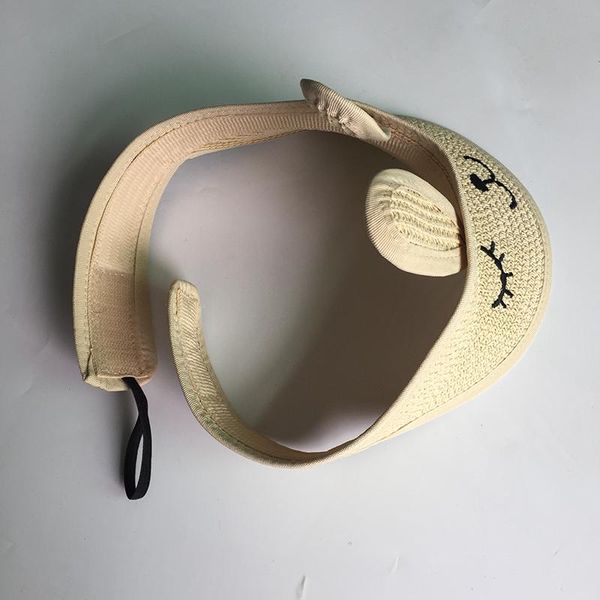 

2-6 years children's beach hat girls boy cute rabbit ears empty summer straw hats kids folding sunshade cap baby sun hat bbywmq, Black;white