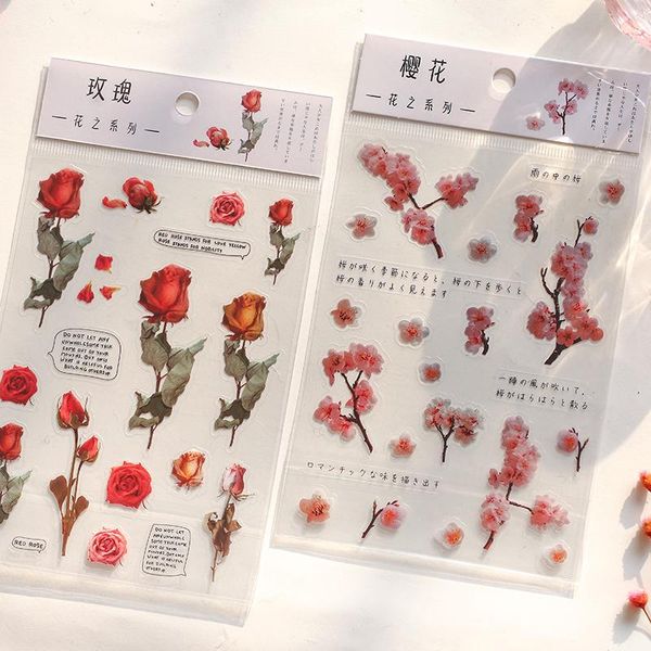 

12 дизайн natural daisy clover японских слов наклейки прозрачные pet материал цветы листья растения deco стикер эстетическая sqcoae pp2006