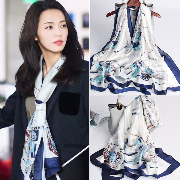 

wholesale new imitation silk silk scarves women silk thin thin scarf shawl scarves can be wholesale without box, Blue;gray