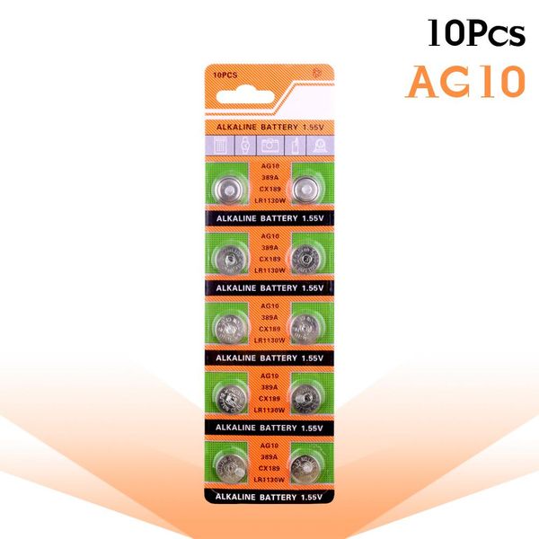

10pcs / карты ag10 для смотреть игрушки remote 189 lr54 клеточные монет щелочные батареи 1,55 sr54 389 189 lr1130 389 sr1130 батареи кнопки, Bronze;slivery