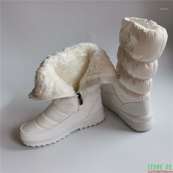 

flats plush fur snow boots women 2020 winter boot shoes round toe mid-calf boots warm platforms casual black white shoes woman1