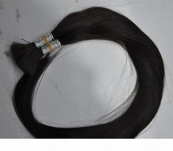 

brazilian virgin hair straight extensions 100g one piece &4 pieces hair bulk no weft unprocessed natural color12-26'' inches remy, Black