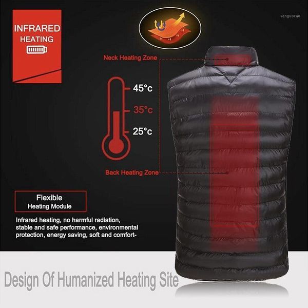 

2020 winter usb washable heated vest men/women's warm vest outdoor electric heating waistcoat camp hiking clothing1, Gray;blue