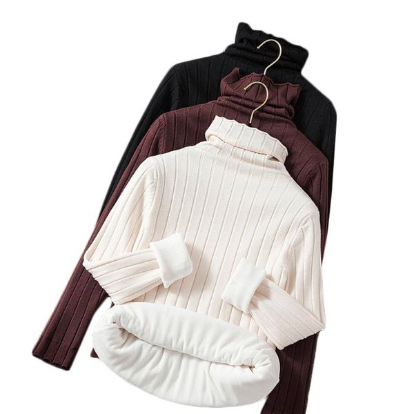 

solid fall winter knitted clothing turtleneck sweater for women shirt fashion thicken girl bottoming shirt, White;black