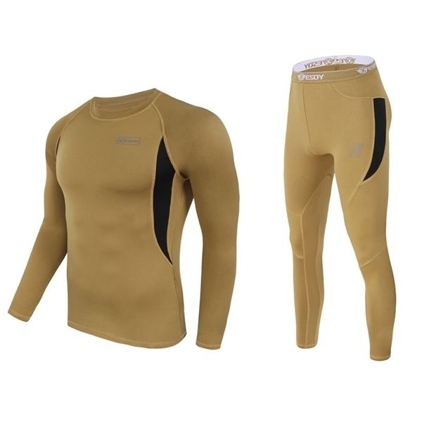 Inverno Top Quality New Underwear Térmica Homens Underwear Sets Compression Fleece Suor Rápido Secagem Thermo Underwear Homens Roupas 201102