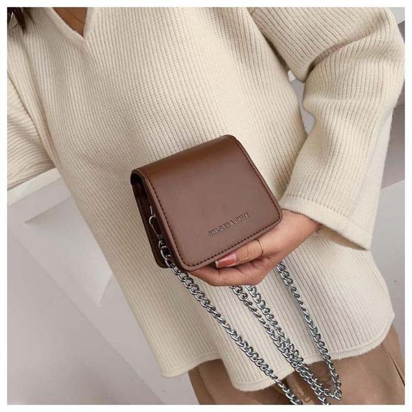 

2021new shoulder bags women fashion solid color leather shoulder messenger bag pocket wild phone bag chain pouch bolso mujer