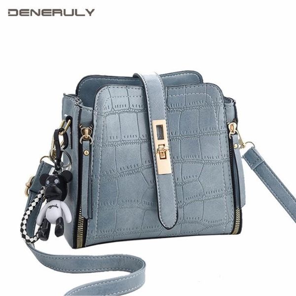 

women stone leather bucket bag fashion small luxury handbags women bags designer pendant bolsa feminine sac femme 2020 nouveau