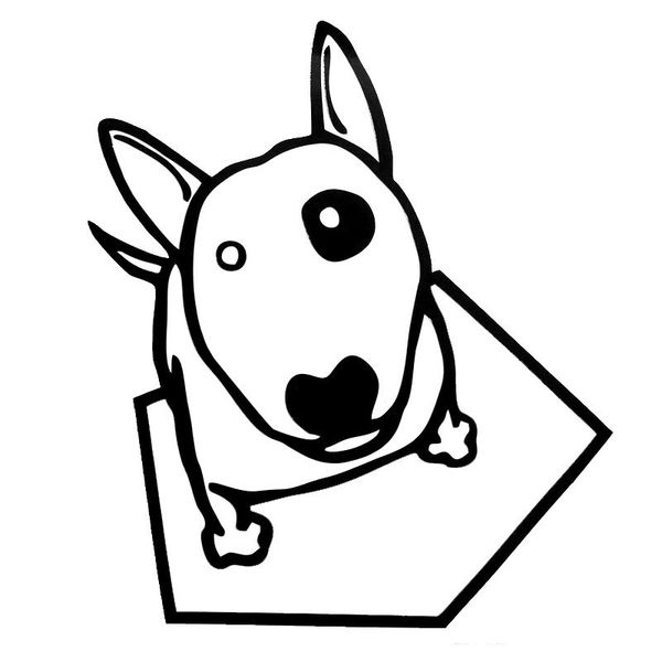 

12*13.9cm bull terrier dog car stickers waterproof vinyl decal car styling truck decoration black/silver s1-0762