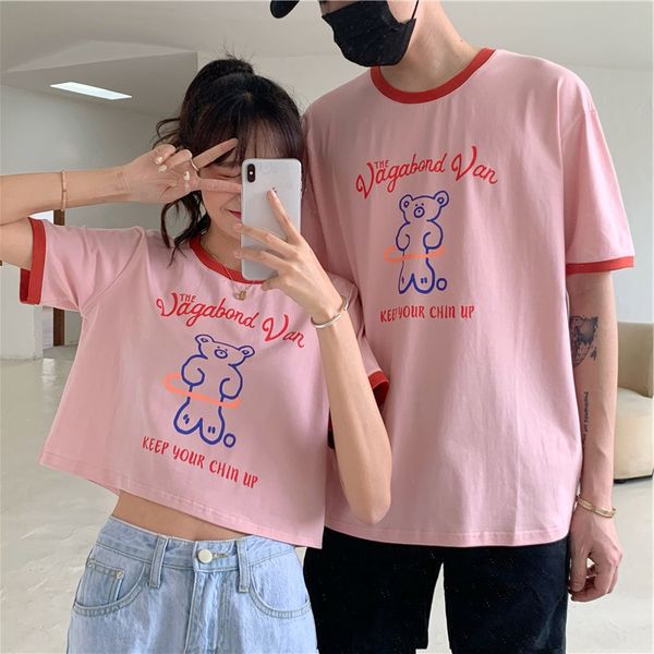

summer korean loose printed sleeve for women lovers summer korean loose short printed t-shirt short sleeve t-shirt for women lovers y0kal y0, White