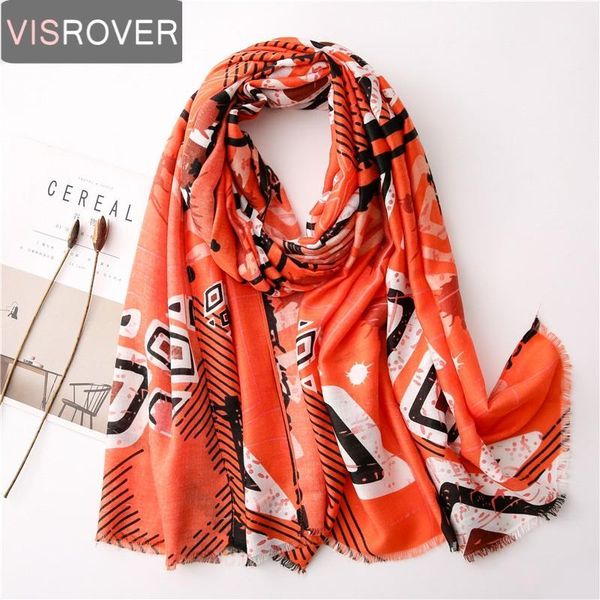 

visrover 2020 new beach scarves viscose scarf hijab geometric print scarf hair women fashion wholesale1, Blue;gray