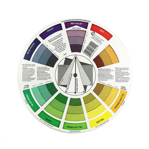 

12 colors pigment color wheel chart three-tier design mixing guide round the central circle rotates tattoo pigments accessories